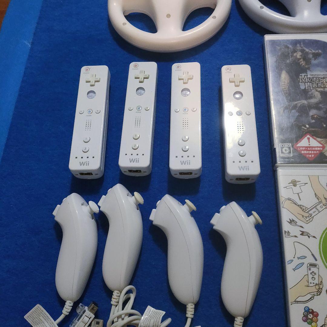 任天堂Wii 本体付 マリオカート ハンドル4 太鼓の達人スーパーセット！