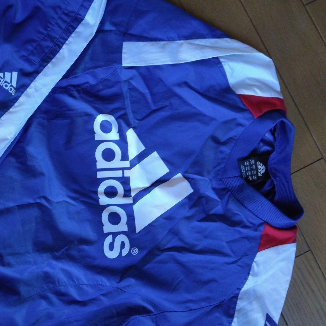 ジュニア140adidas ピステ・ウィンドブレーカー 青　美品
