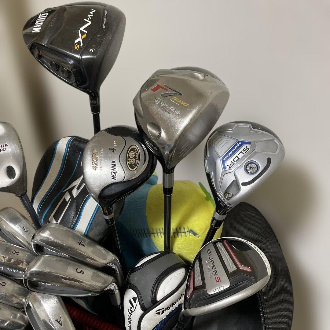 ゴルフクラブセット 右利き テーラーメイド他15本セット キャディバッグ付