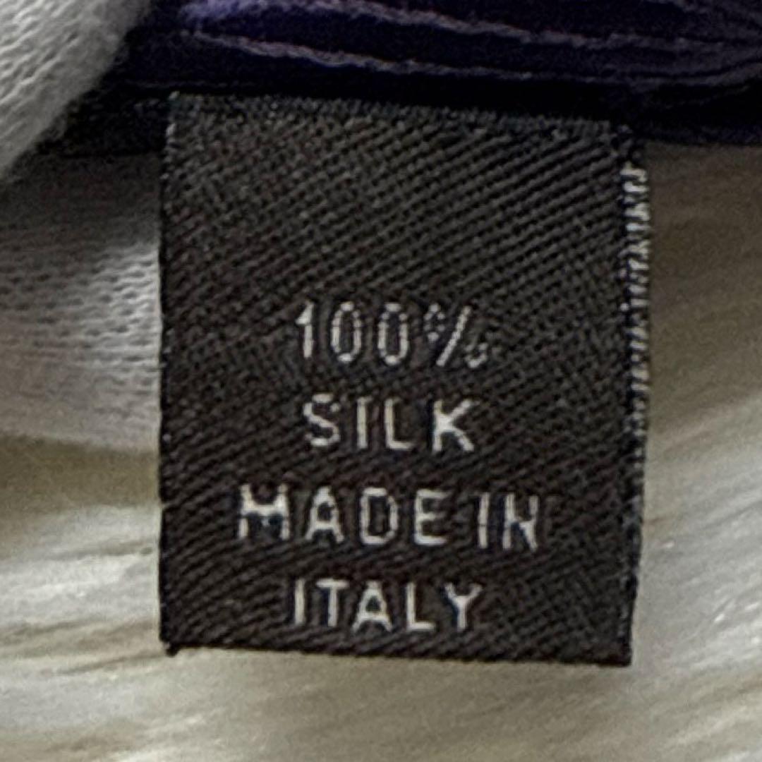 【未使用級】Celine ネクタイ　高級シルク　無地　パープル