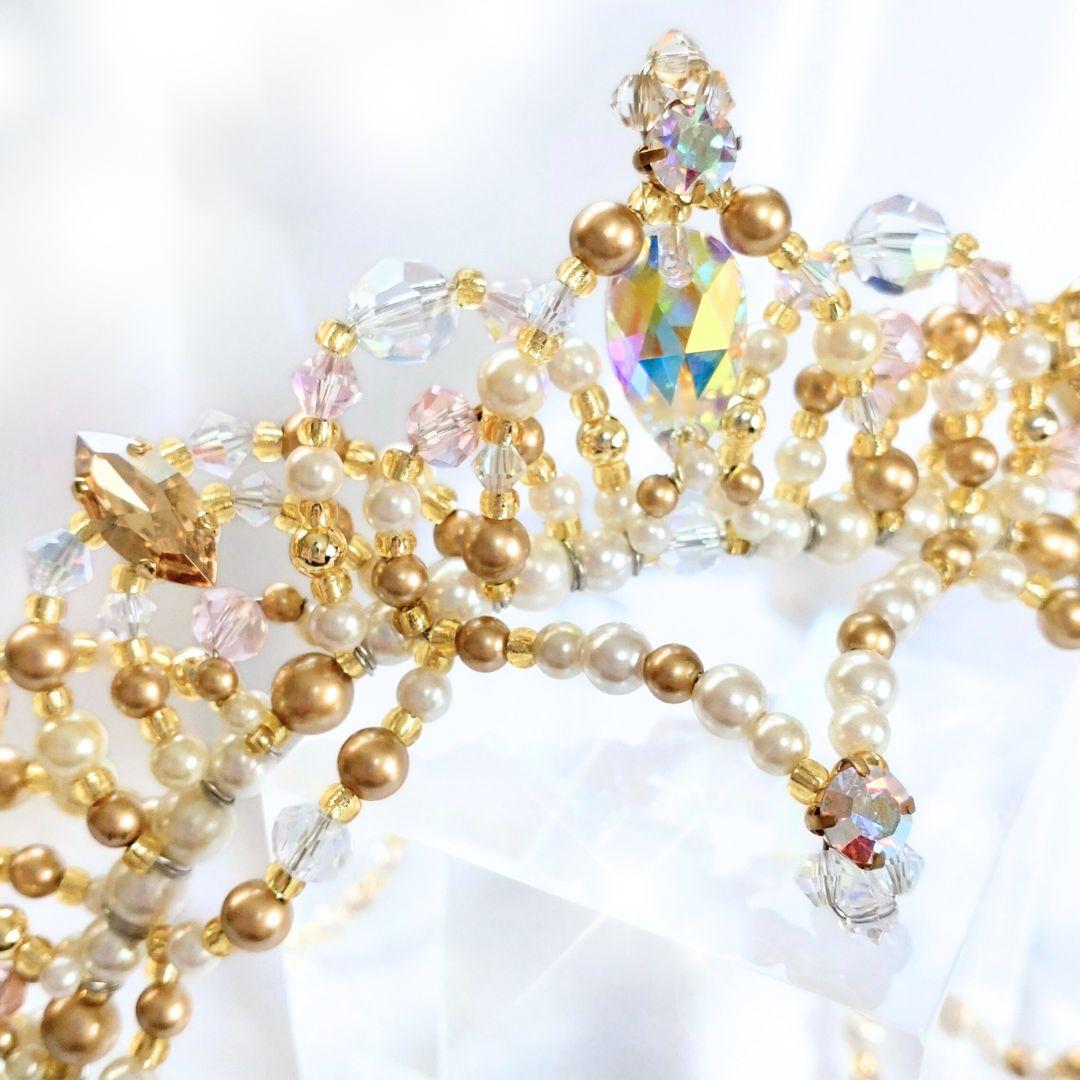 【SALE】バレエ ティアラ ライトゴールド　コーム付