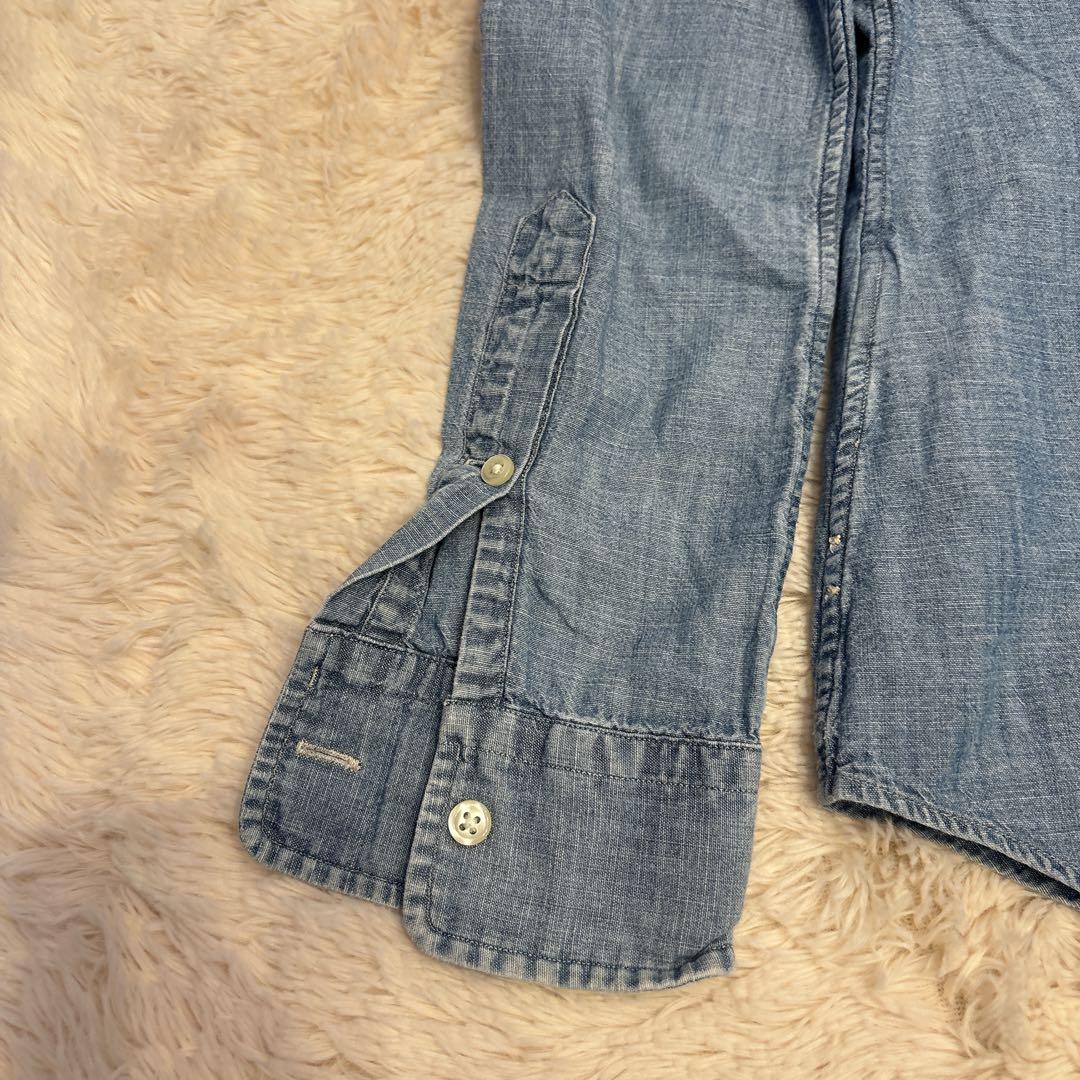 ポロラルフローレン　SLIM FIT マルチポニー刺繍 ダンガリーシャツ　M