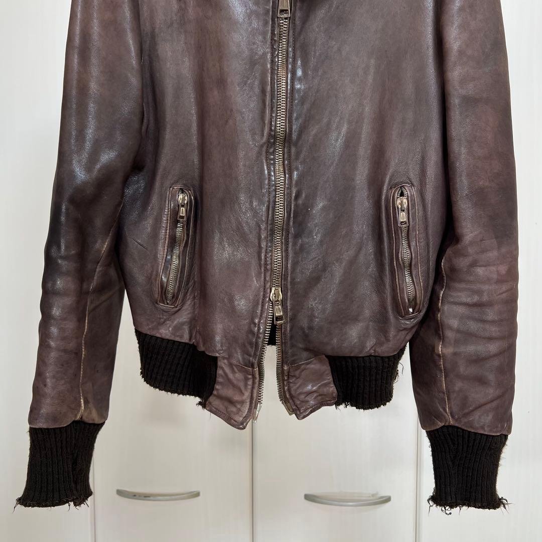 GIORGIO BRATO ビンテージ加工 ラムレザージャケット 48