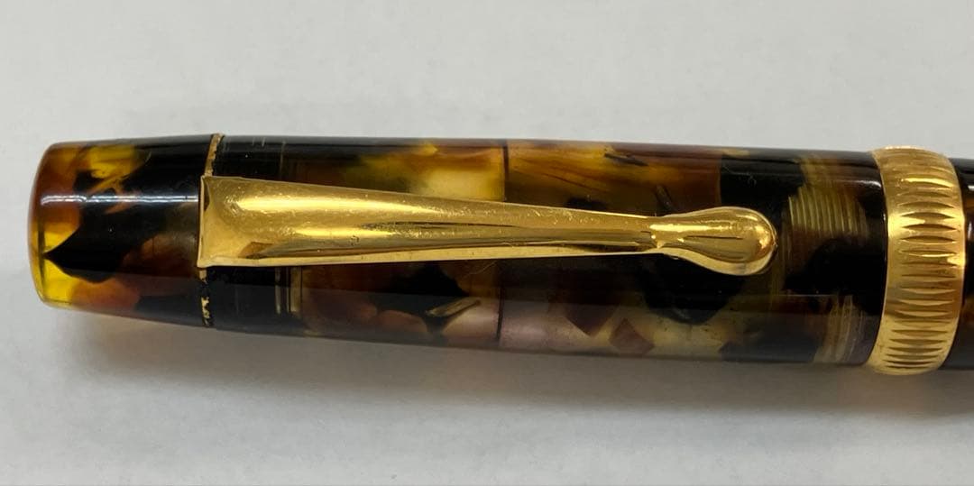 BEXLEY万年筆/ベクスリー/ベクスレー/茶色と黒のマーブル模様/18K750