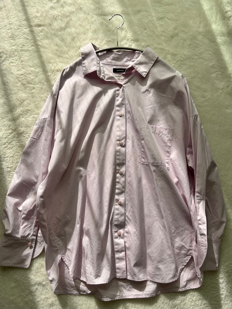 anuans スタンダードシャツ ピンク