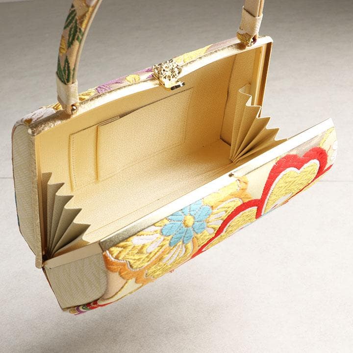 振袖用 草履バッグセット 　古典柄　帯生地　草履:24cm　S563