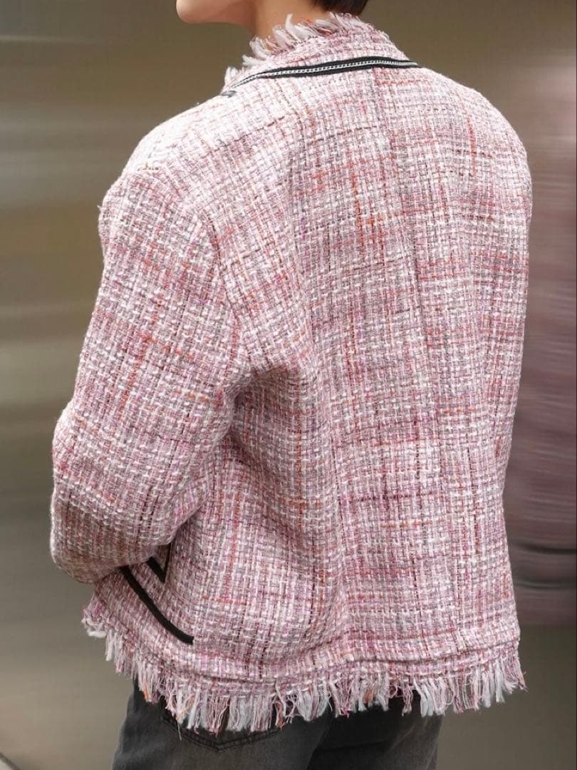 ALUDE ツイードジャケット フリンジ付き