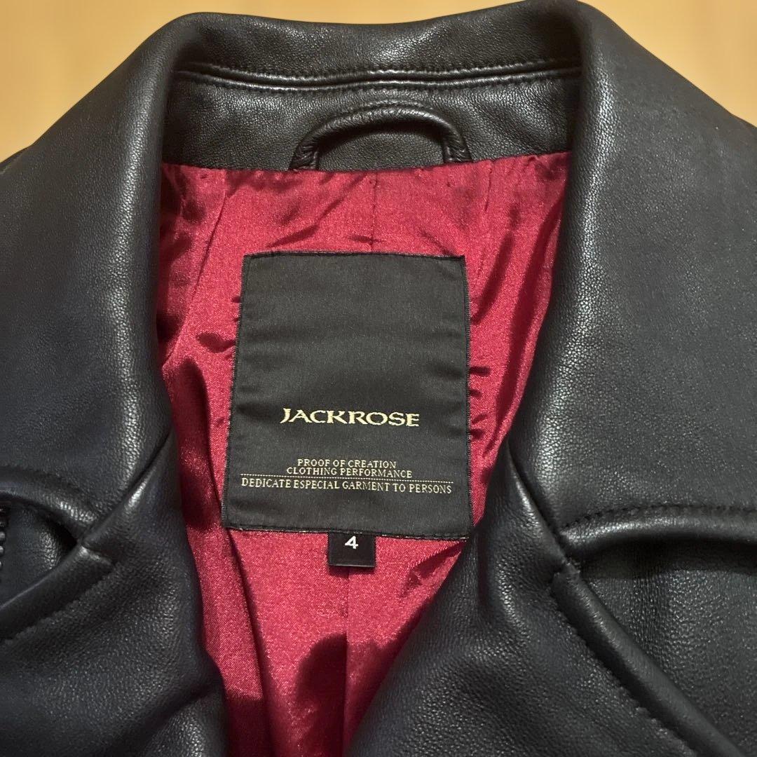 JACKROSE ブラックレザー ダブルライダースジャケット サイズ4