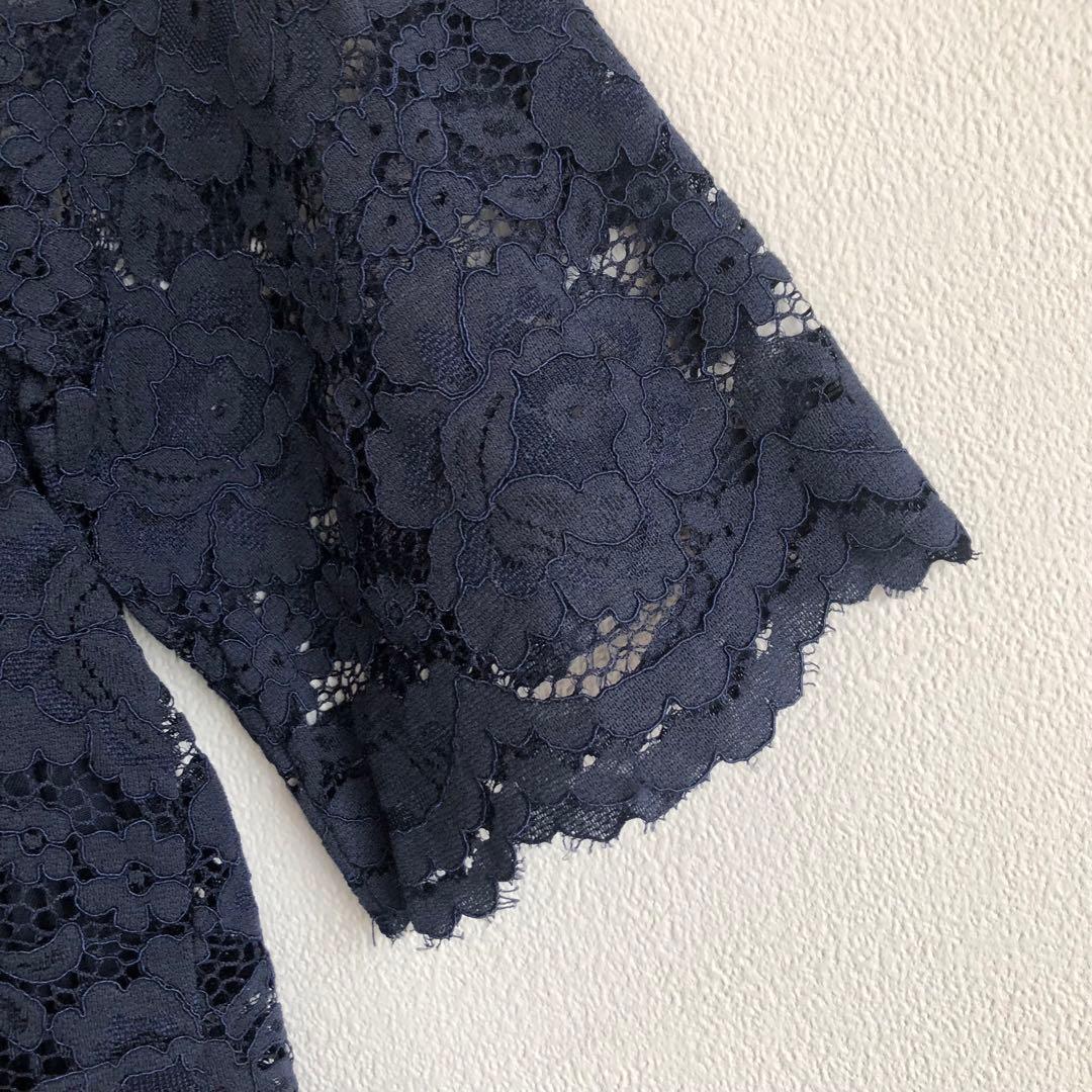 美品 スウィートマミー レース×フレアロングドレス マタニティ授乳服 L