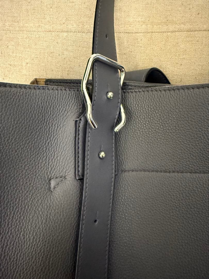 【美品】LOEWE バックルトートバッグ ジップ アンスラサイト　正規品