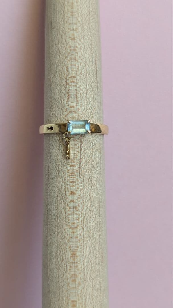 STAR JEWELRY　アクアマリン　K18　 5号