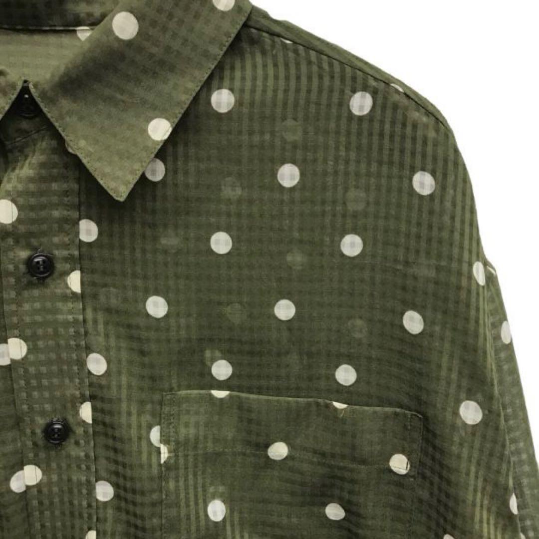 【美品】Spick and Span シアー　ドット シャツ　カーキ　日本製