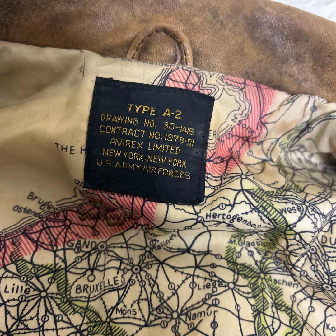 AVIREX アヴィレックス A-2 フライトジャケット 地図　ヴィンテージ