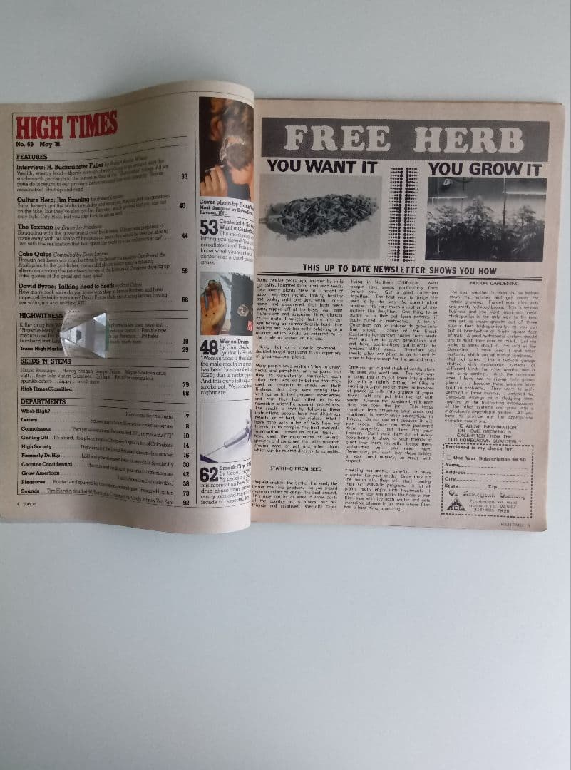 80s/VINTAGE/HIGH−TIME/FEBRUARY/1981/洋雑誌。