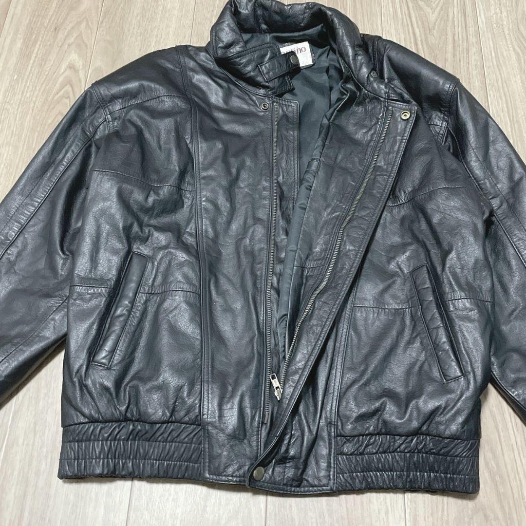 ヴァレンティノ ブルゾン 革ジャン 羊革 L カジュアル 普段着 防寒着