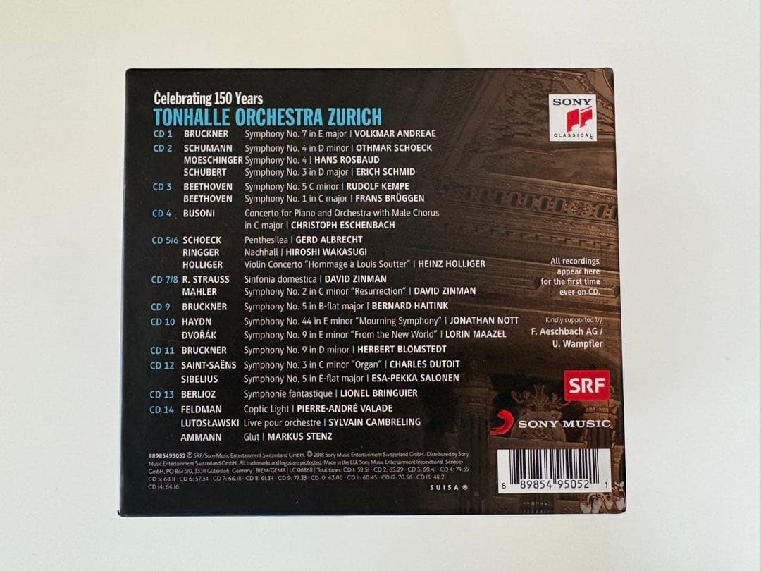チューリッヒ・トーンハレ管弦楽団 創立150年記念エディション（14CD）