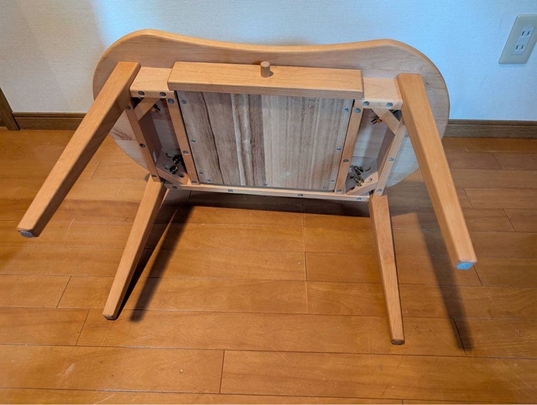 ■送料込■ベルメゾン 天然木アルダー材 コンパクトローテーブル センター机