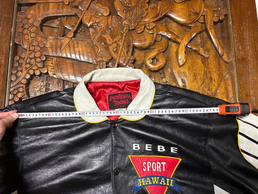 BEBE SPORT 80s MONTANA TOONS レザージャケット　羊革