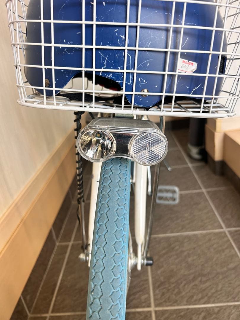 【室内保管】22インチ子供用自転車ホワイト/ブルー