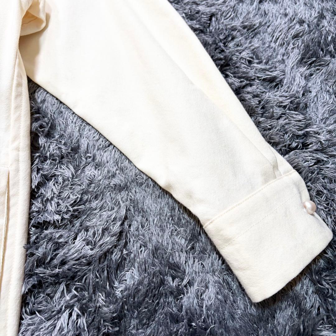 ✨美品✨マディソンブルー　ブランドロゴ　パールボタンシャツワンピース　羽織り