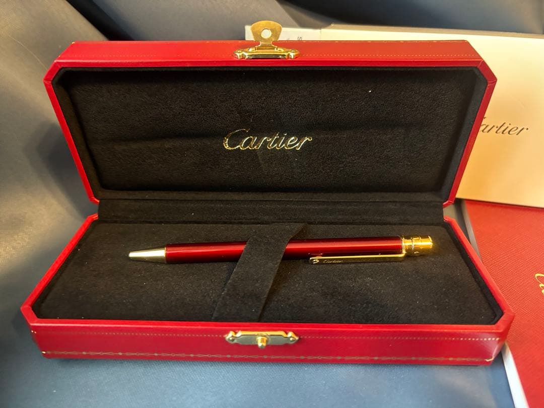 【未使用】Cartier サントス ボールペン バーガンディ 定価7.1万円