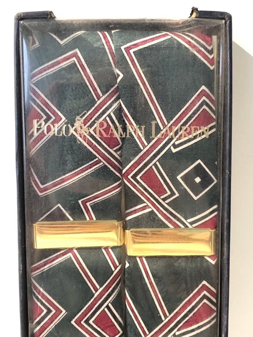 s1323 Polo Ralph Lauren 幾何学模様 サスペンダー 箱入り