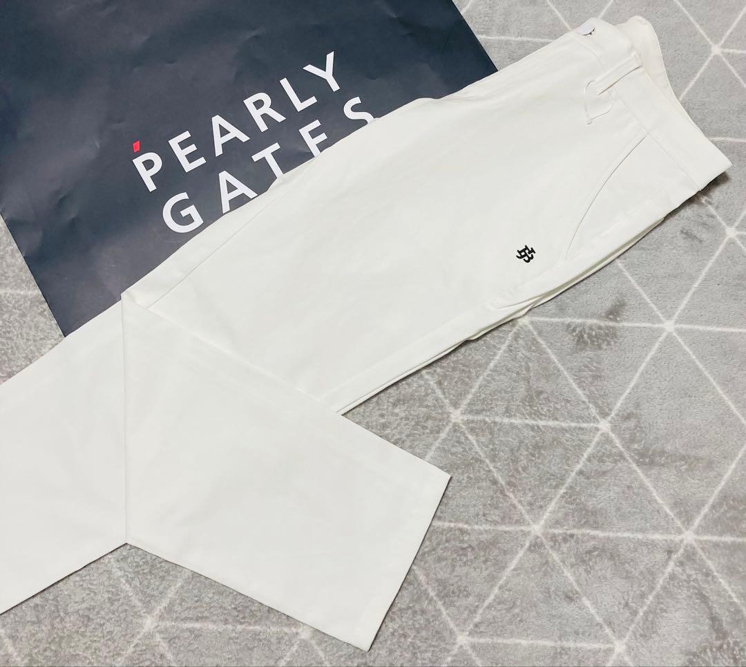 新品 パーリーゲイツ ジャックバニー ストレッチツイルパンツ(6)サイズLL/白