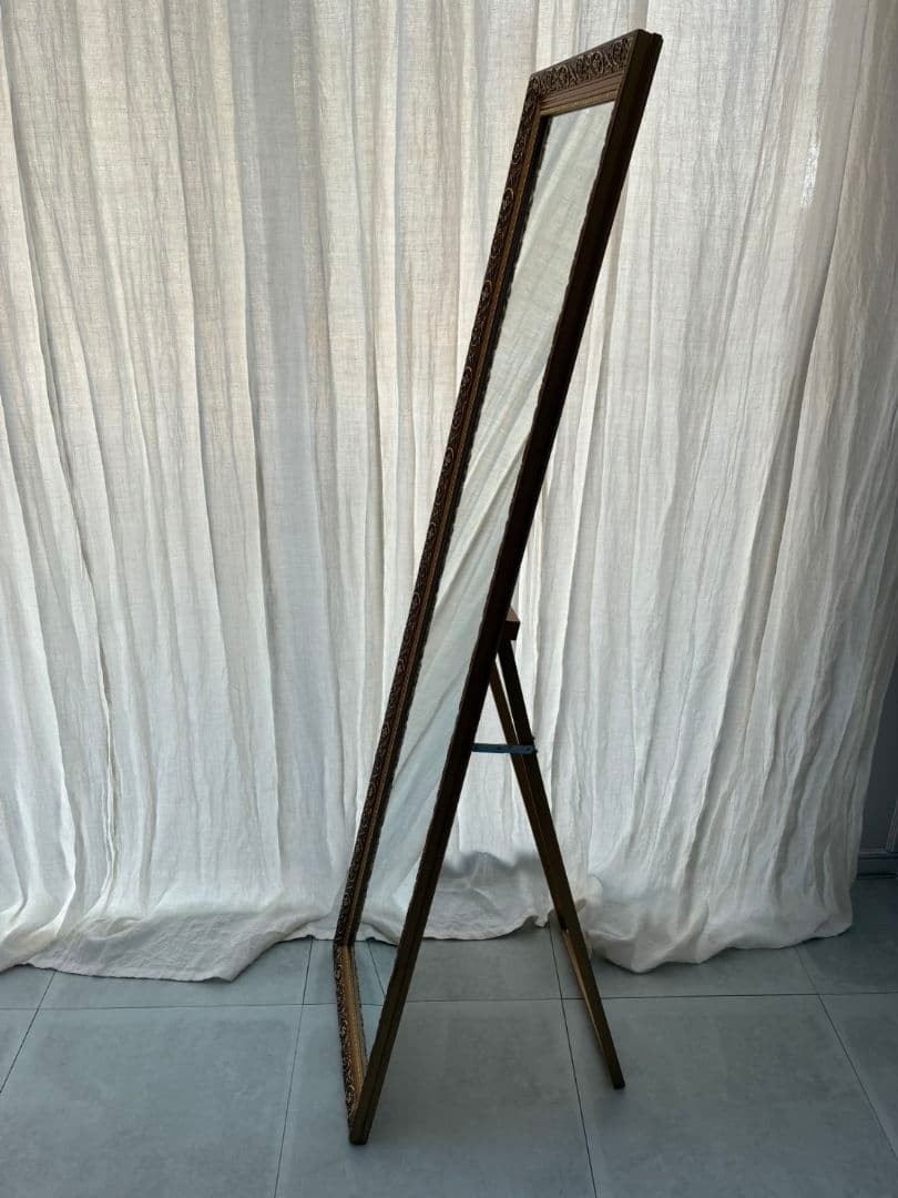 アンティーク調　全身鏡　フレーム スタンドミラー