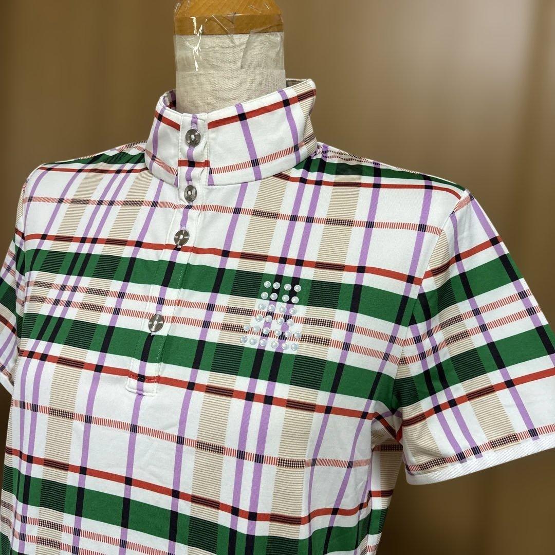 新品ランバンスポーツ チェック　ポロシャツ　−3℃クール　uvカット　ゴルフに