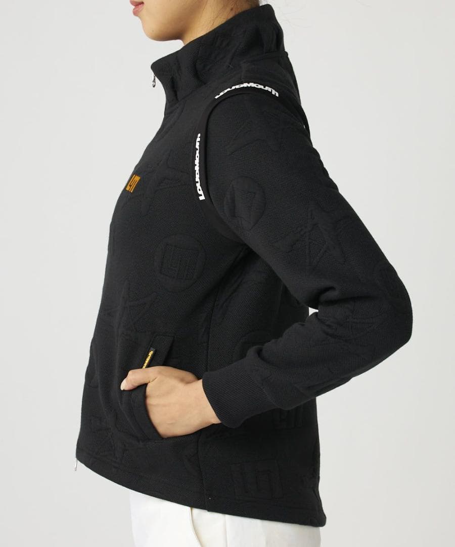 ★秋冬★ラウドマウス★2wayエンボス袋ジャガードブルゾン★L/BK