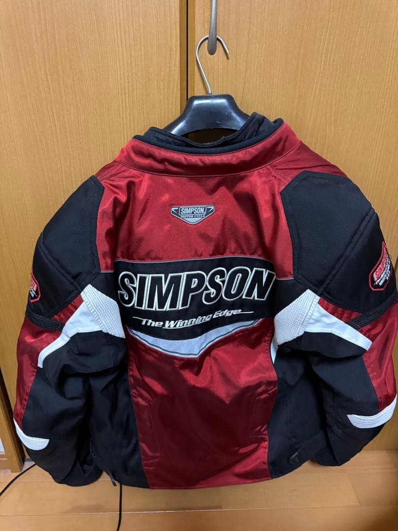 SIMPSON ライディングジャケット 赤黒