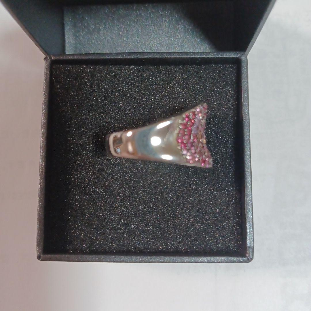 マルチカラー　スピネル リング　パラジウムシルバー950 ピンク系 　GSTV