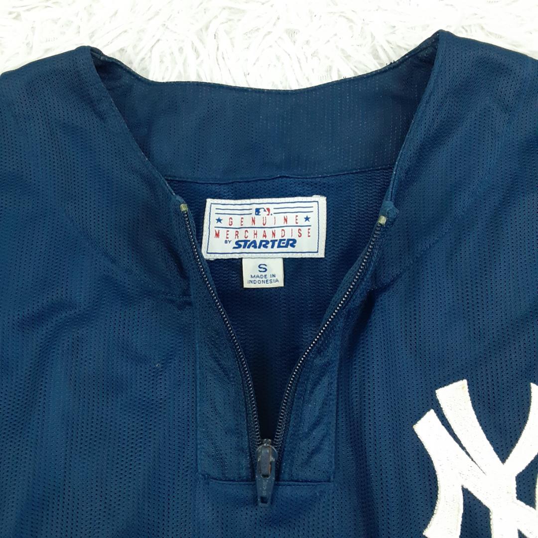 美品◎STARTER NY トレーニングウェア ハーフジップメッシュ 紺 S
