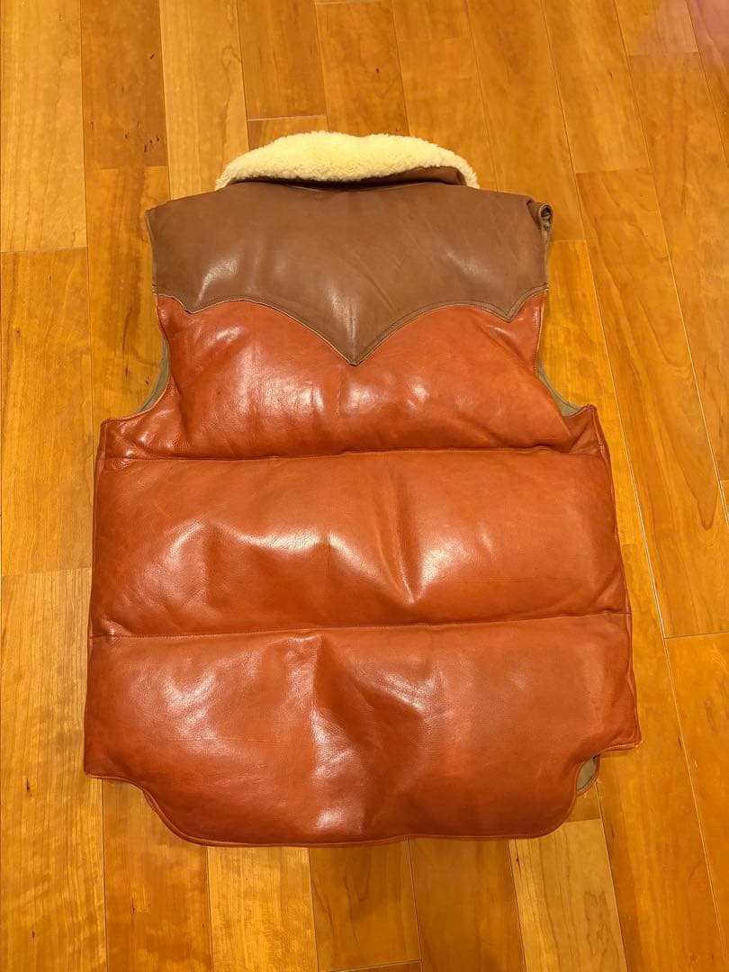 【超希少】ロッキーマウンテン70s　オールレザー ボア襟 ダウンベスト