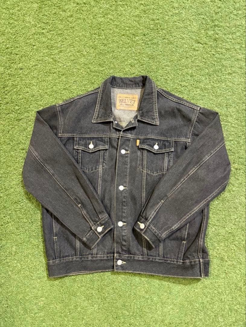 ジャケット・アウター BELVET Washed Black Denim Jacket M