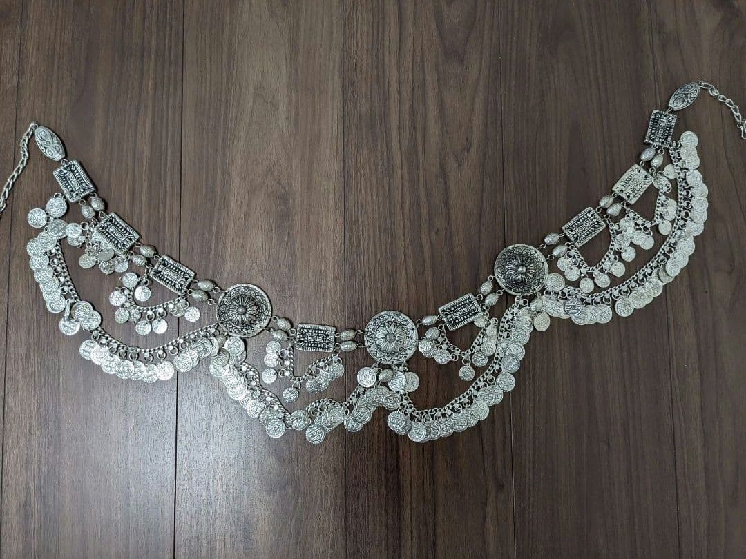 ベリーダンス　ベルト　シルバー装飾　トライバル