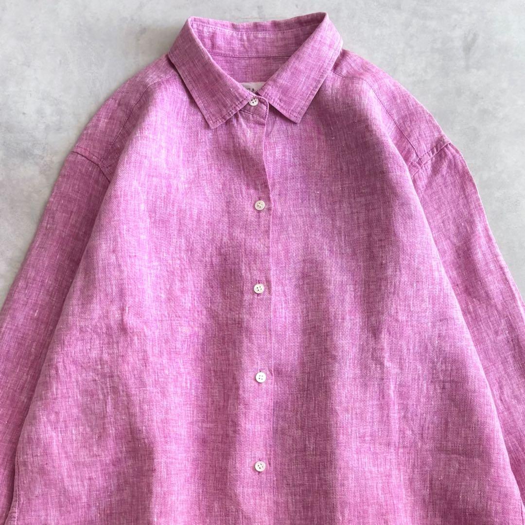 美品 ◆ MICA&DEAL マイカアンドディール シャツ　リネン　ピンク