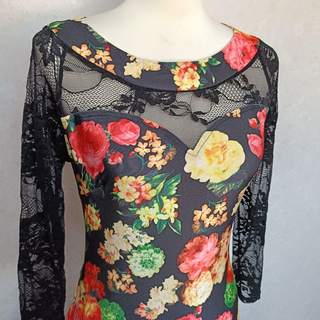 YILINFEIER 社交ダンス レースドレス 発表会 パーティ 衣装 XL