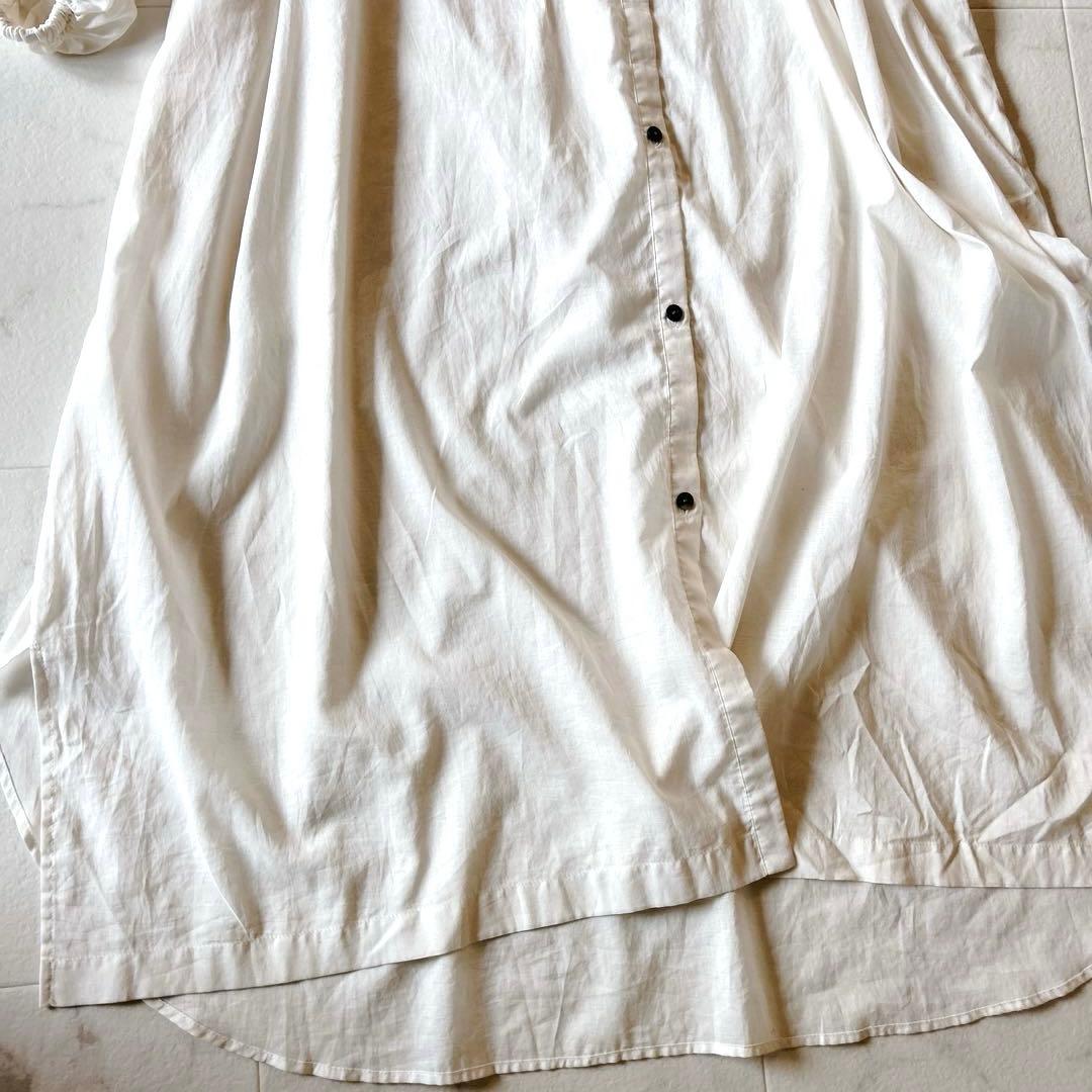 新品タグ付✨コットンローンワンピース　スリードッツ ギャザー ピンタック　フレア