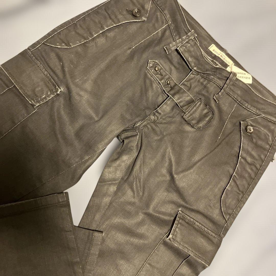 ANDREW MACKENZIE Y2Kコーティングデニム　カーゴパンツ　33