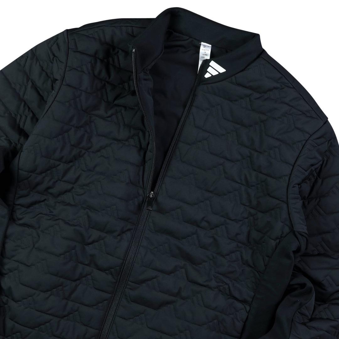 【L】秋冬 定価34,100円 アディダス ゴルフ 中綿 キルト セットアップ黒