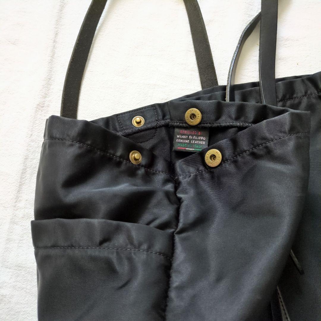 イルビゾンテ ナイロン 黒 キャンパス トートバッグ ブラック A4可