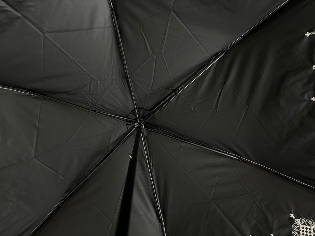 【新品】アンテプリマ　日傘　ダマスコ柄　晴雨兼用　折りたたみ傘　ブラック