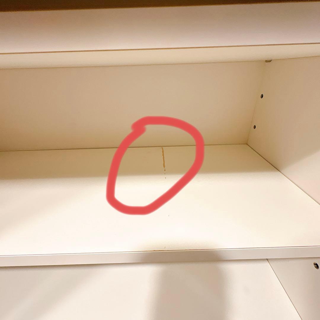 【4/3日まで✨】ニトリ　120cm ホワイト 食器棚 キッチンボード　上棚に傷