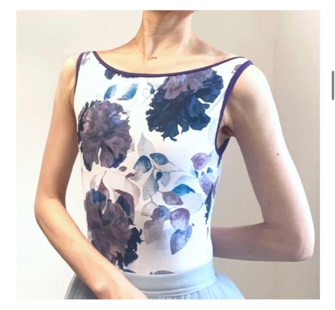 バレエ レオタード 【 ミニヨン Mignon】 ボートネック タンク 花柄