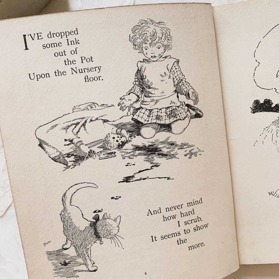 貴重な挿絵と装丁も可愛い꙳⋆英国の古い児童書　ビンテージ古書　洋書　絵本