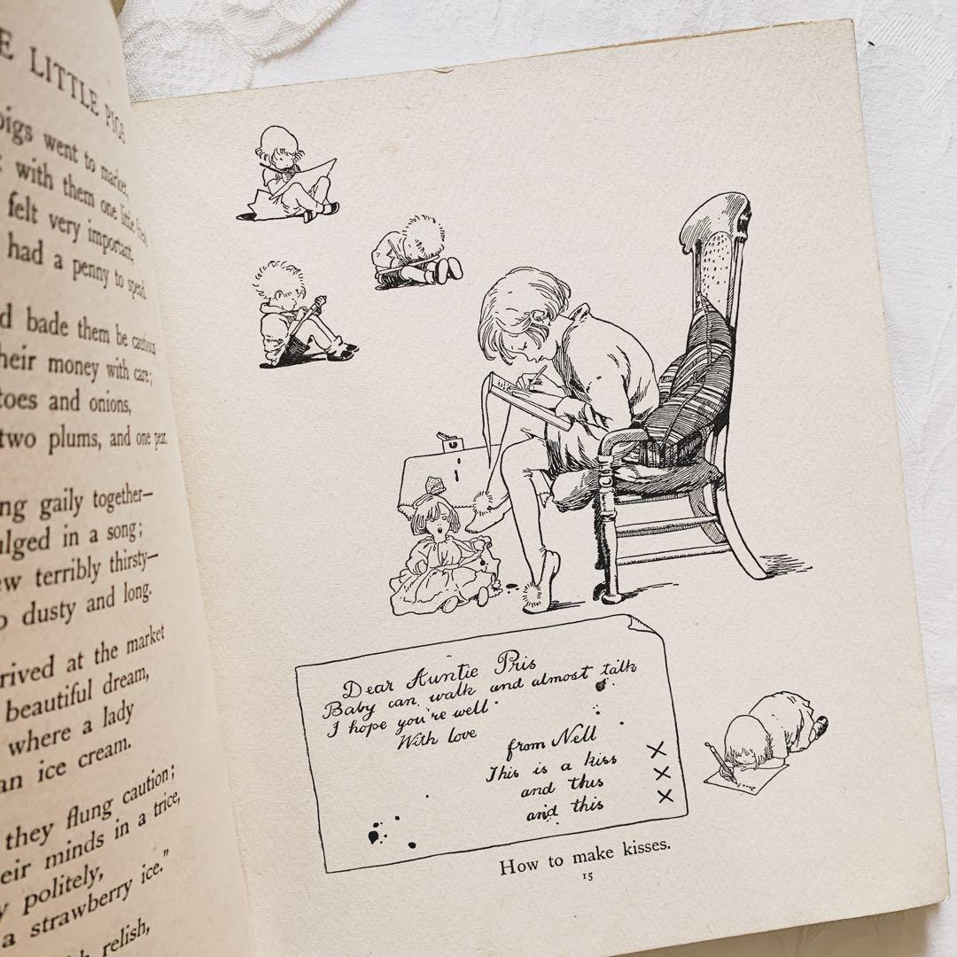 貴重な挿絵と装丁も可愛い꙳⋆英国の古い児童書　ビンテージ古書　洋書　絵本