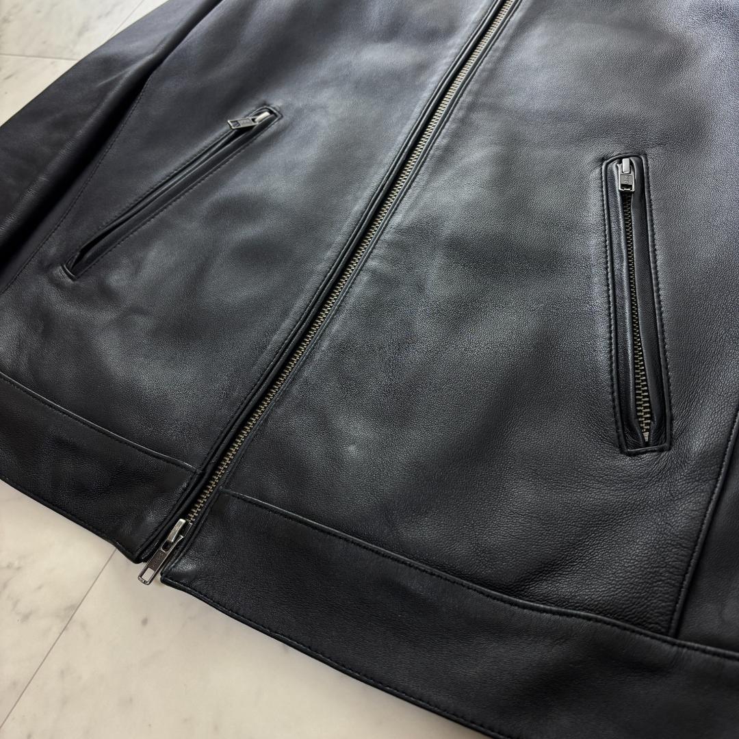 THE SHOP TK 本革 ラムレザー M シングルライダース ジャケット 黒