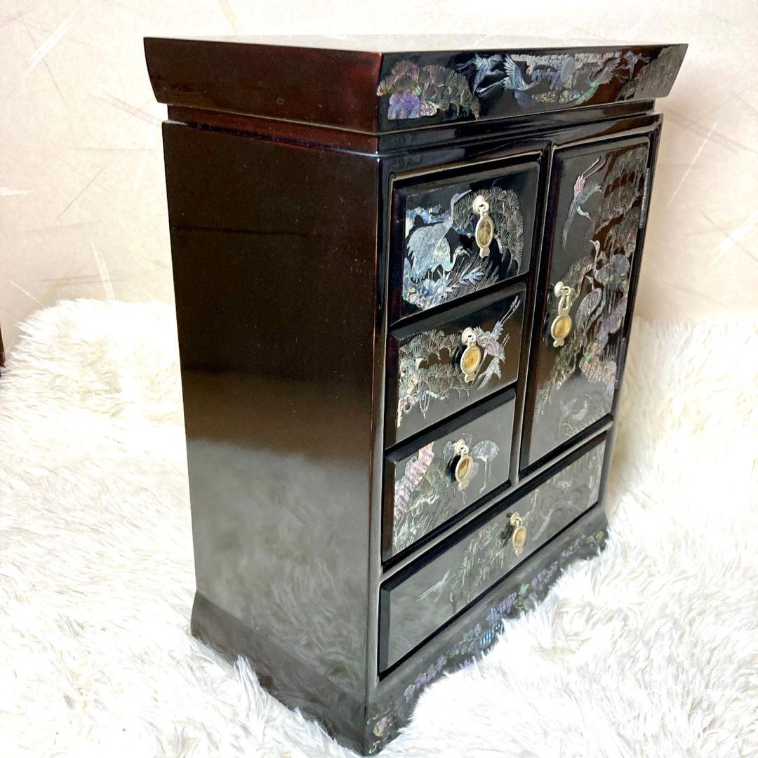 【未来】螺鈿細工 漆工芸 アクセサリーケース 宝石箱 韓国伝統工芸