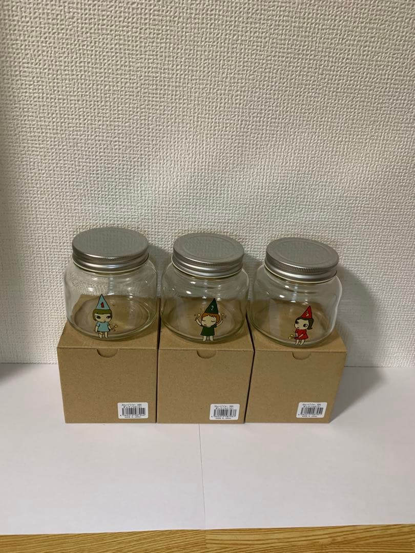 即購入OK奈良美智ストレージジャー (小) キャニスター ガラス オンナノコ